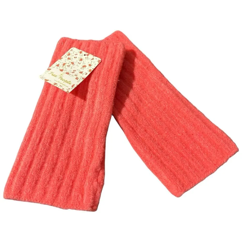 Free People Pink Ribbed Knit Fingerless Arm Warmers Womens‎ OS